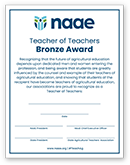 Teacher of Teachers Certificate - Bronze - click to view larger image